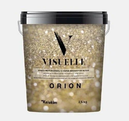 Перламутровая краска с песочным эффектом VISUELLE Orion белая 2,5 кг, Kalekim